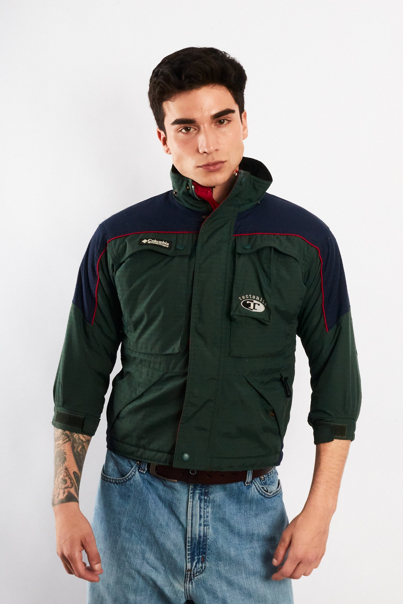 2000 VIntage Columbia Tectonie Army Green Padded Jacket (XS/S)
