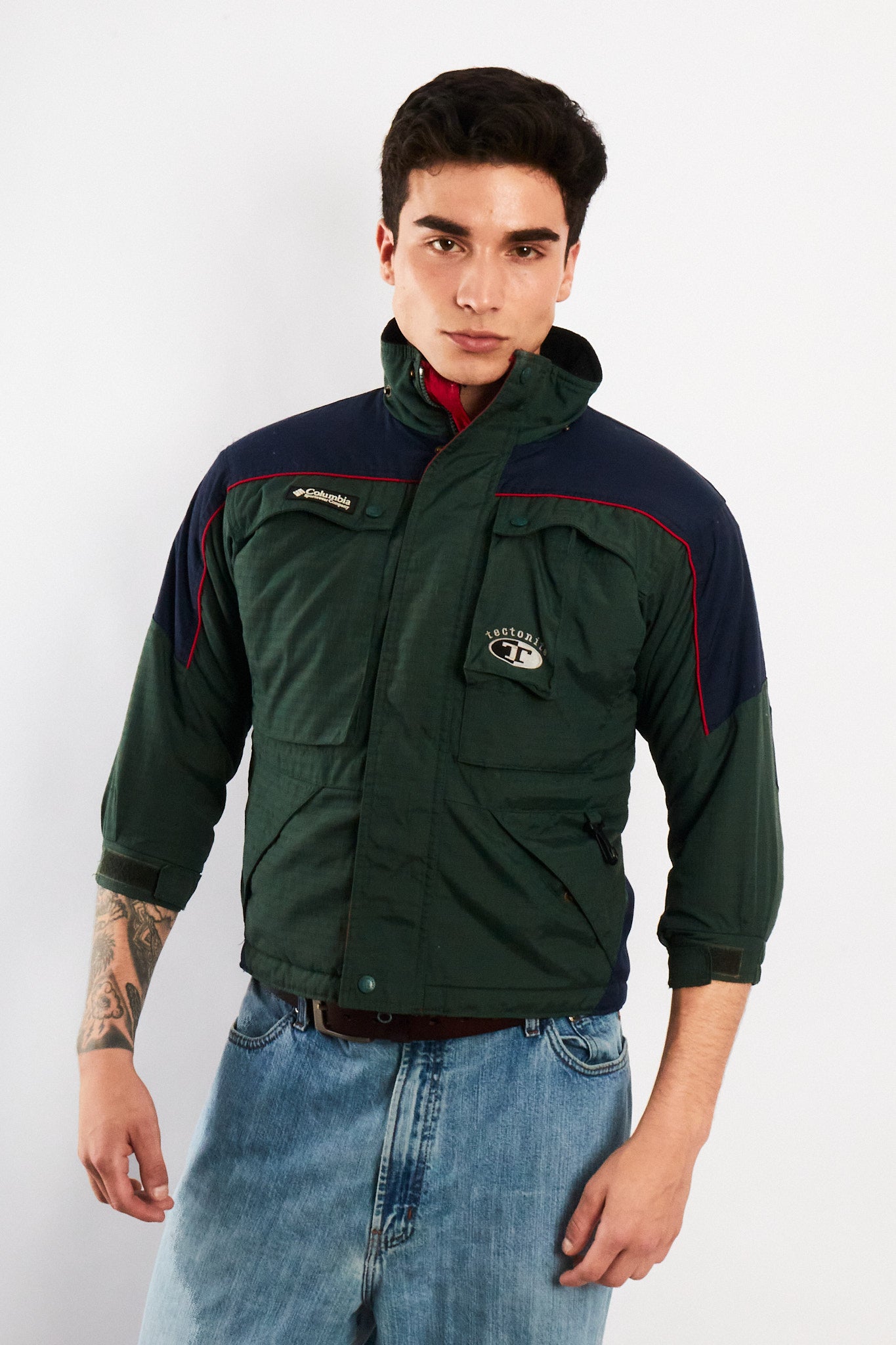 2000 VIntage Columbia Tectonie Army Green Padded Jacket (XS/S)