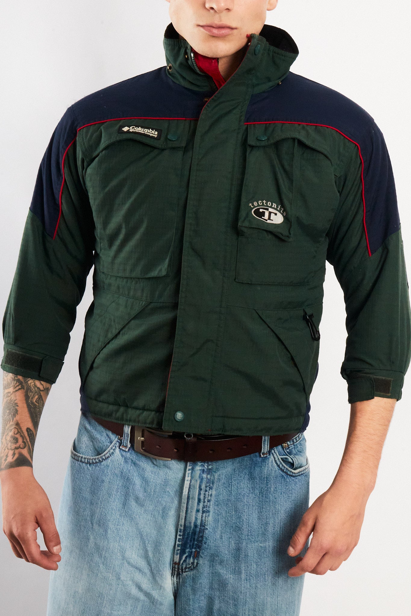 2000 VIntage Columbia Tectonie Army Green Padded Jacket (XS/S)