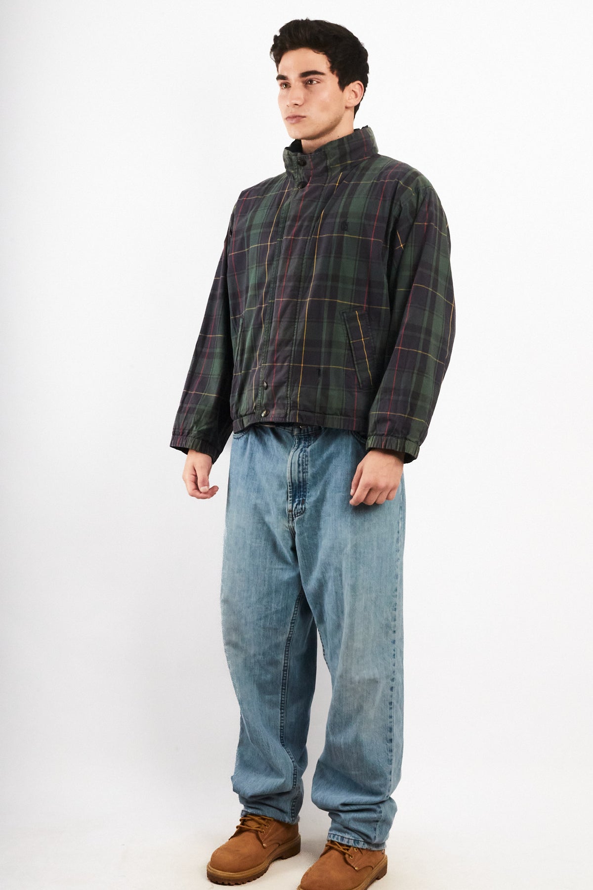 1990 Vintage Nautica Reversible Tartan / Navy Jacket (S/M)