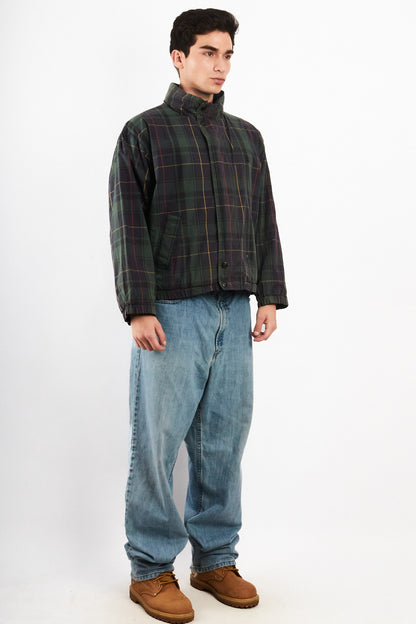 1990 Vintage Nautica Reversible Tartan / Navy Jacket (S/M)