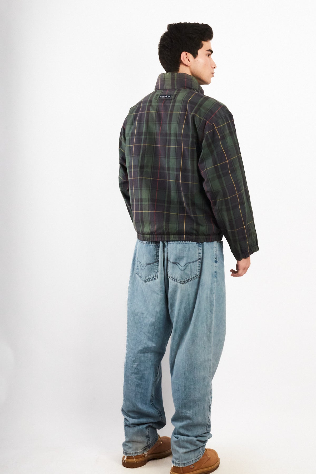 1990 Vintage Nautica Reversible Tartan / Navy Jacket (S/M)