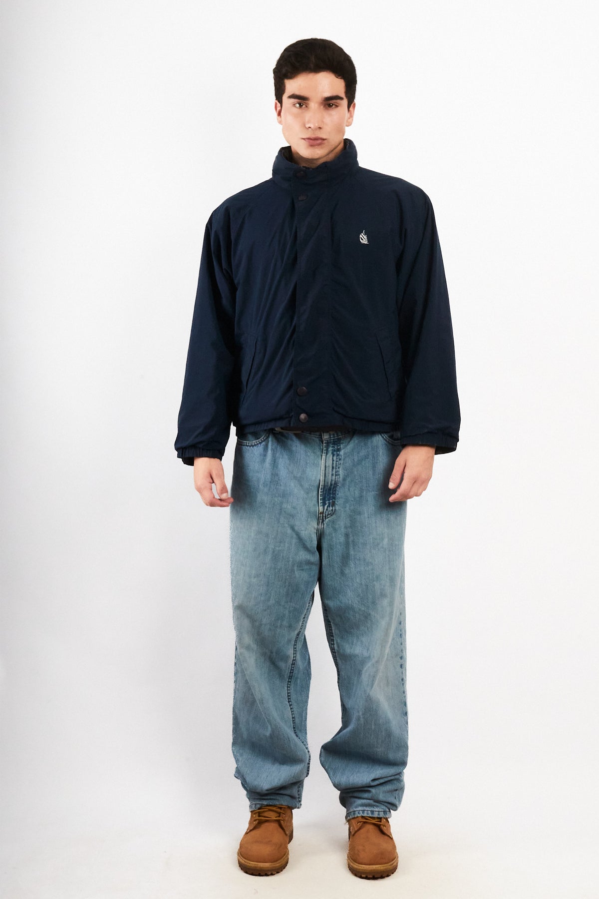 1990 Vintage Nautica Reversible Tartan / Navy Jacket (S/M)