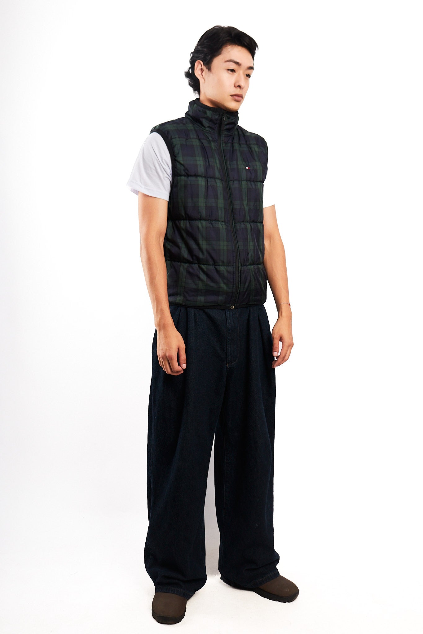 2000 Vintage Tommy Hilfiger Reversible Tartan Vest (M)