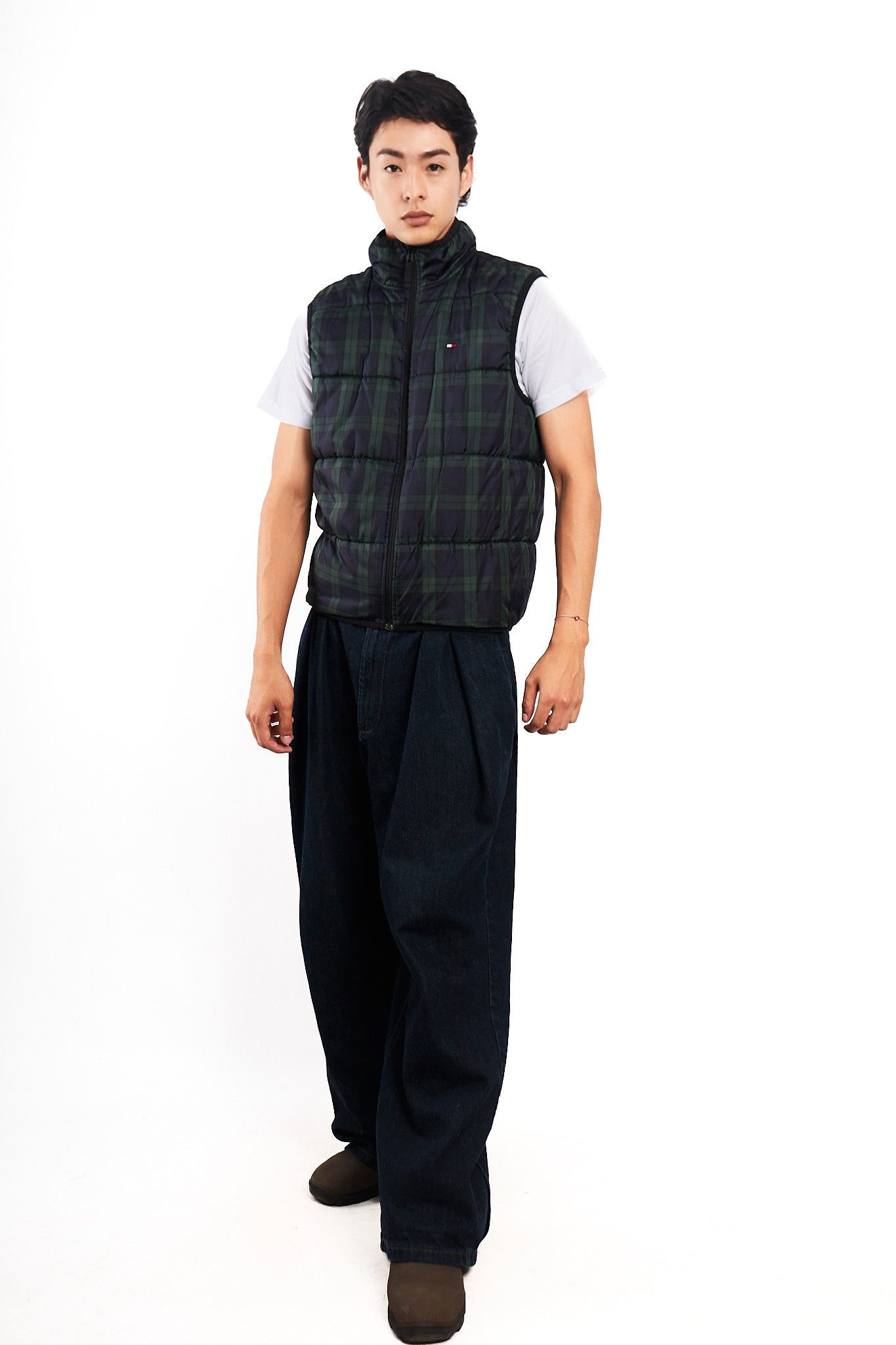 2000 Vintage Tommy Hilfiger Reversible Tartan Vest (M)