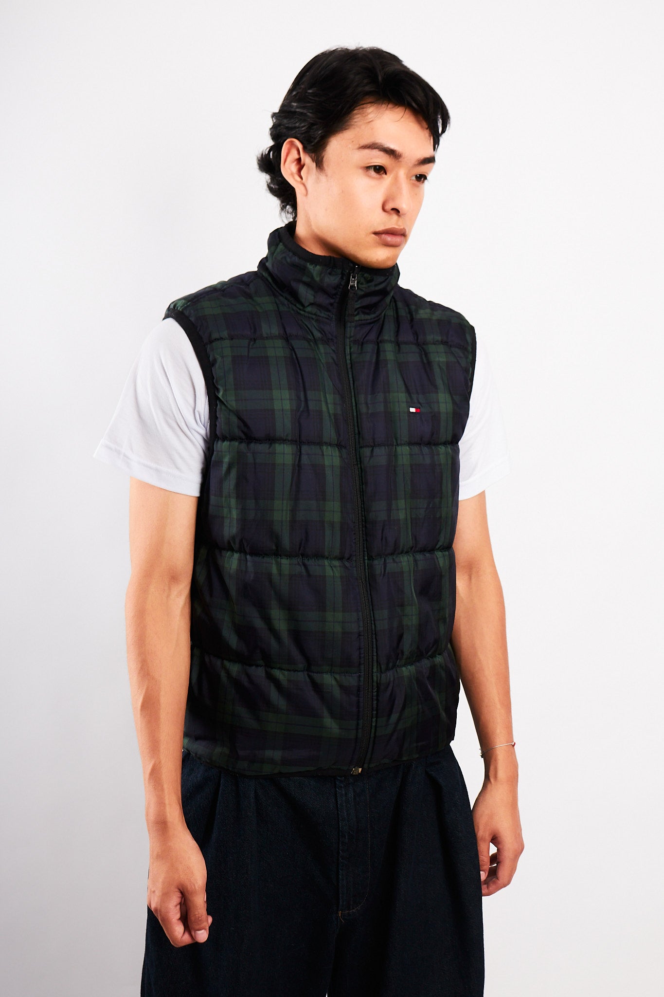 2000 Vintage Tommy Hilfiger Reversible Tartan Vest (M)