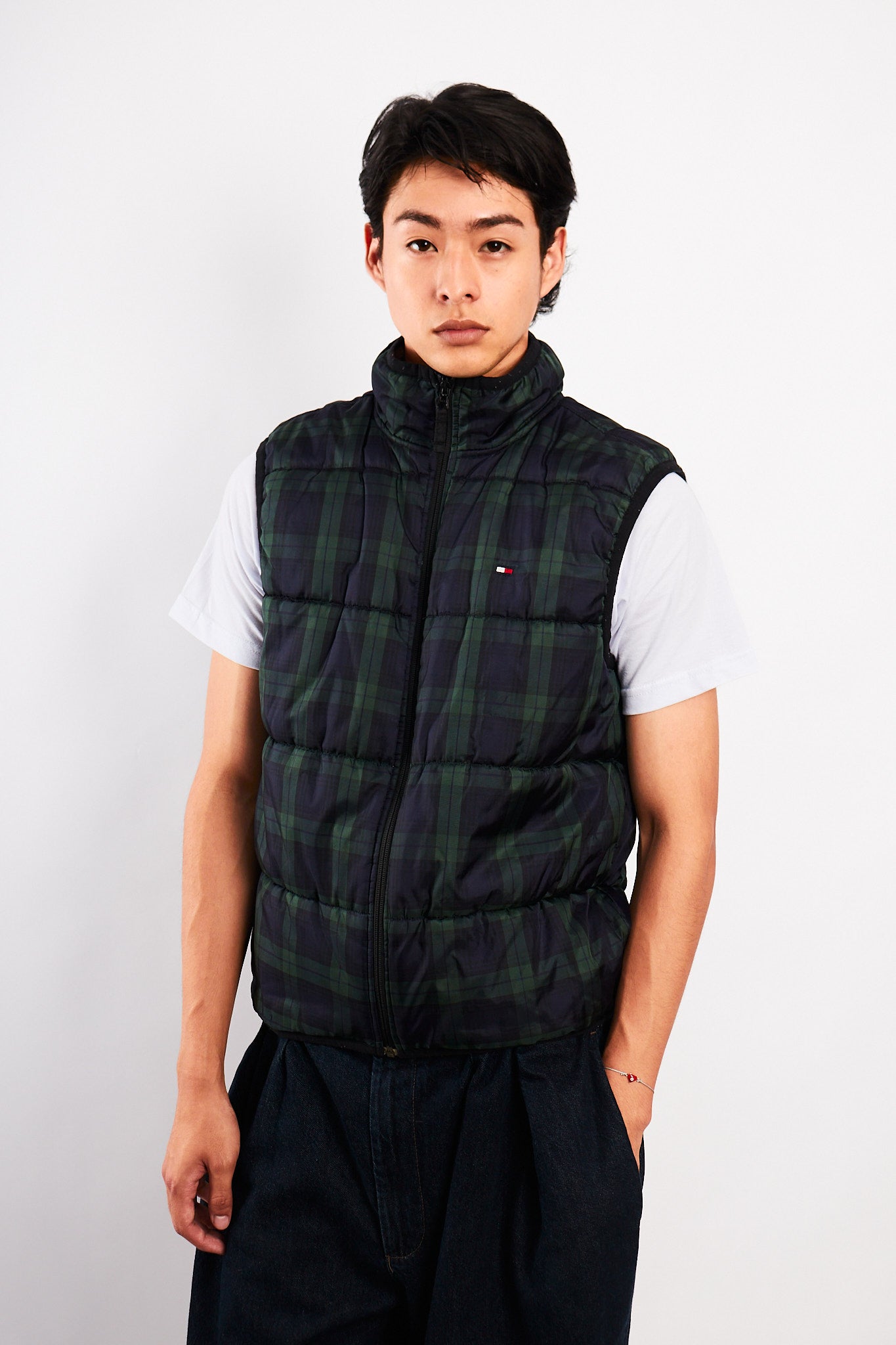 2000 Vintage Tommy Hilfiger Reversible Tartan Vest (M)