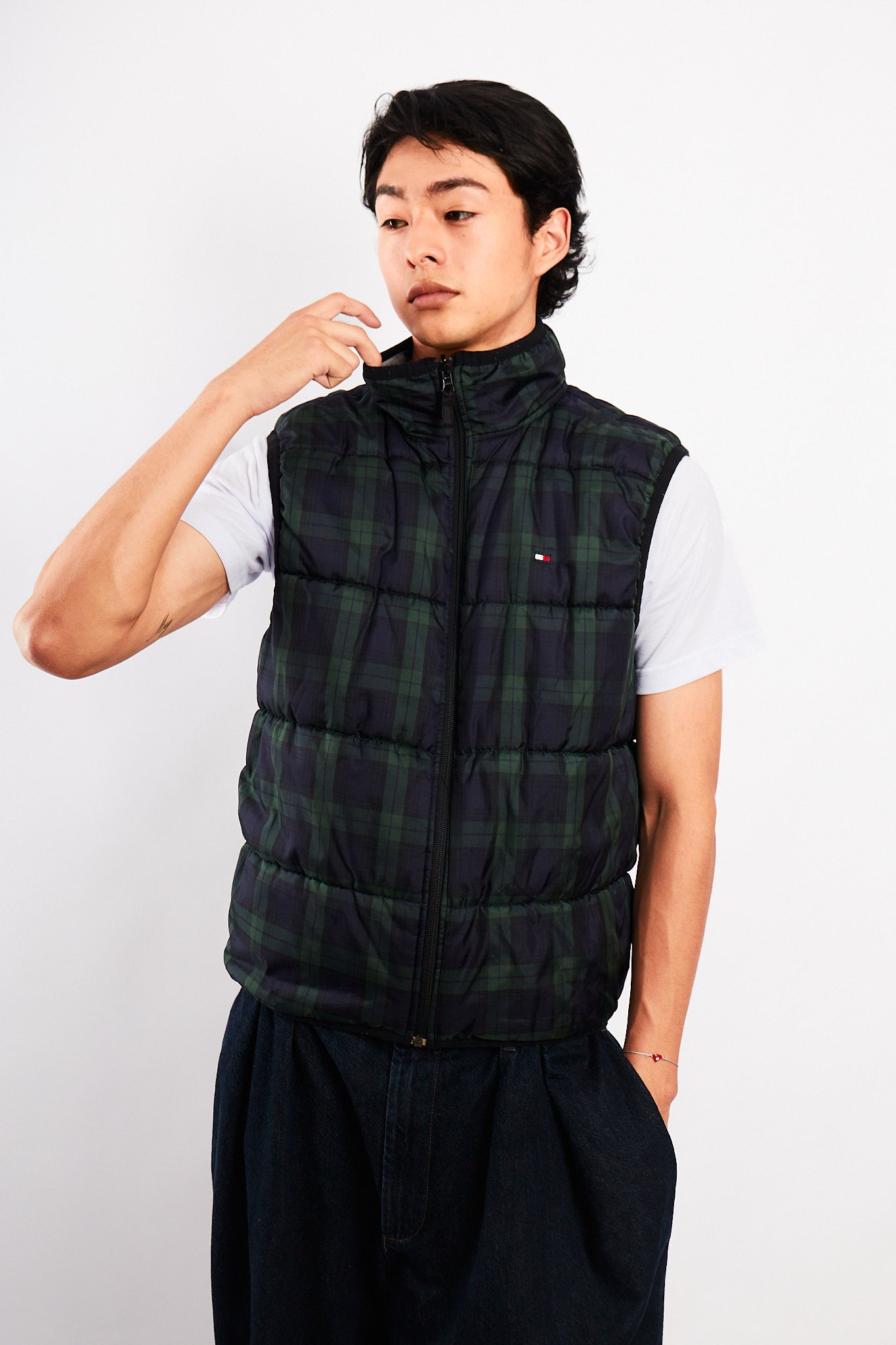 2000 Vintage Tommy Hilfiger Reversible Tartan Vest (M)