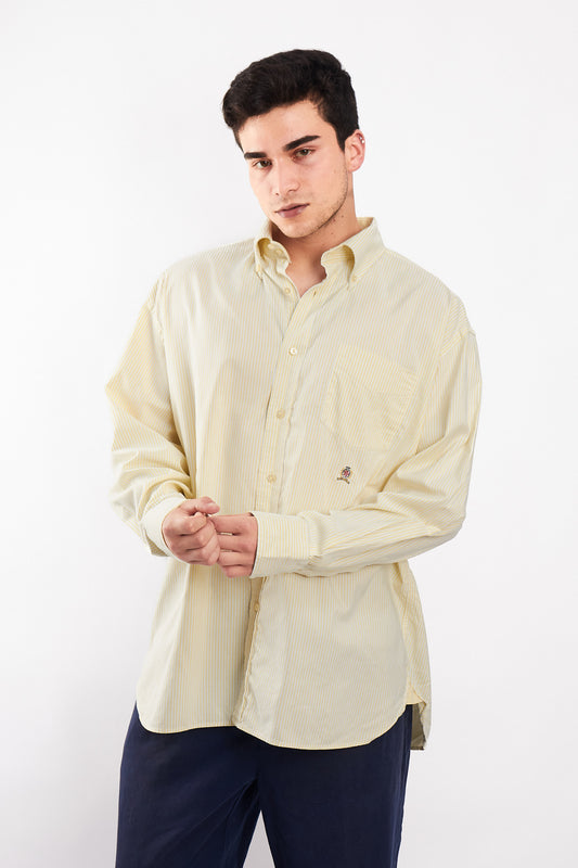 1990 Vintage Tommy Striped Lion's Emblem Shirt (L/XL)