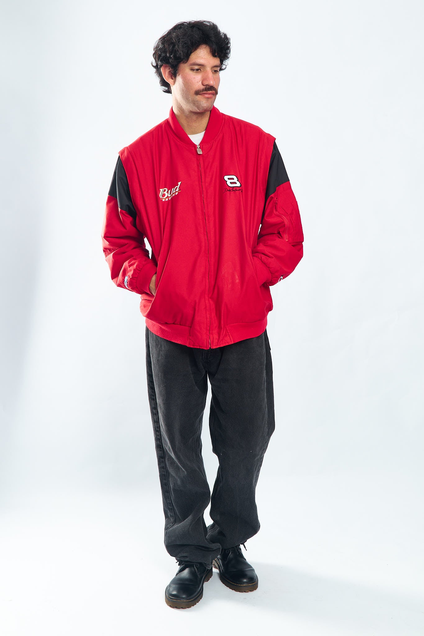 2000 Chase Authentic x Budweiser Racing Jacket convertible chaleco (L/XL)