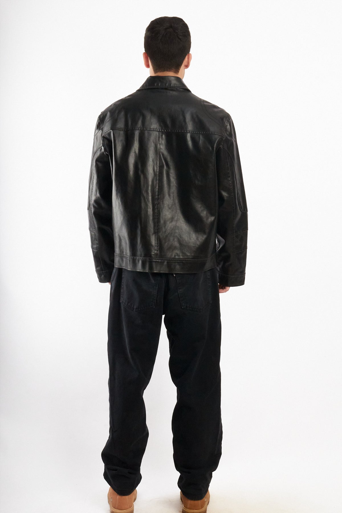 2000 Vintage Guess Vegan Leather Type Harrington Jacket (L/XL)