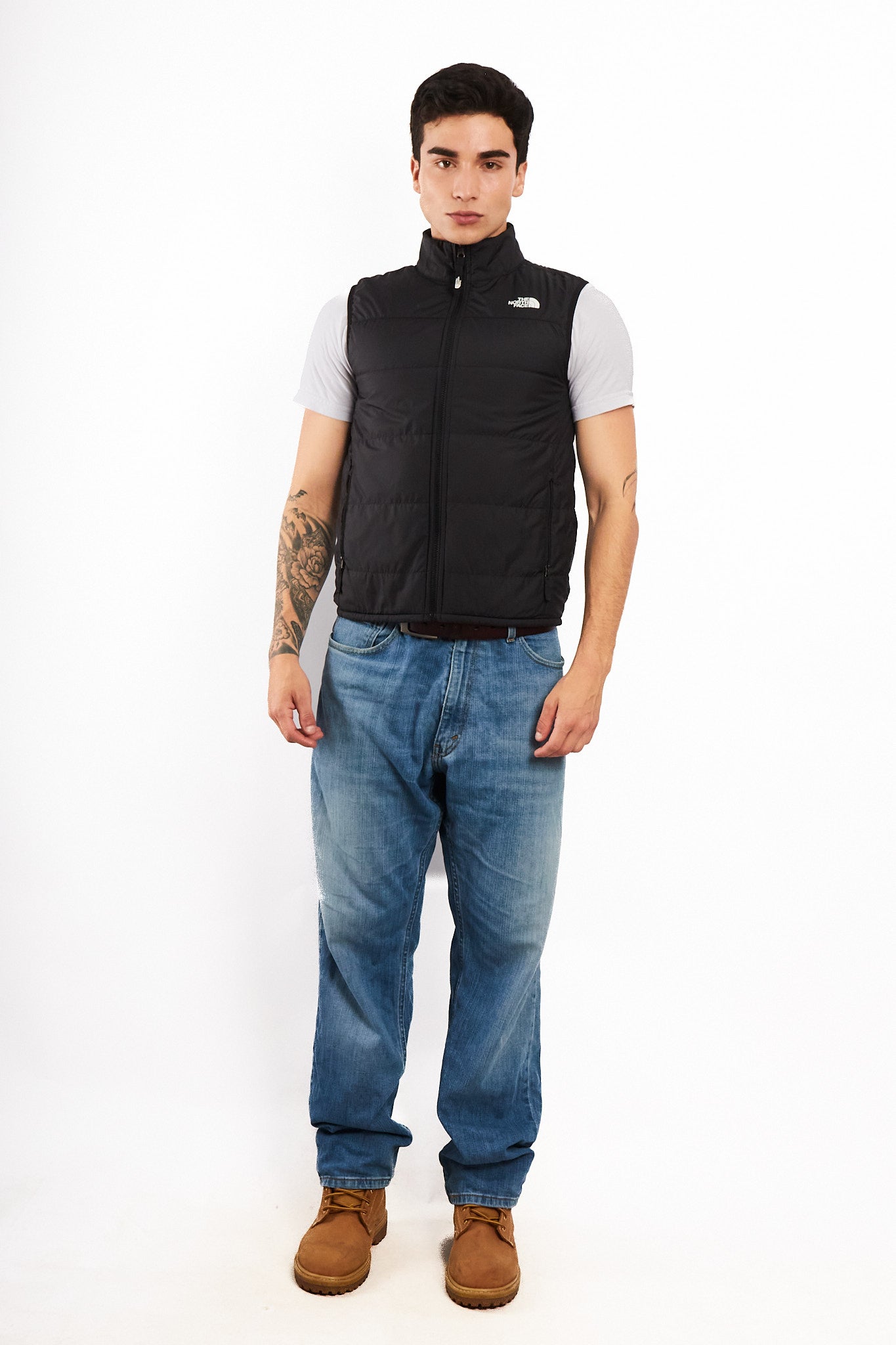 2000 Vintage The North Face Graphite Puffer Vest (S)