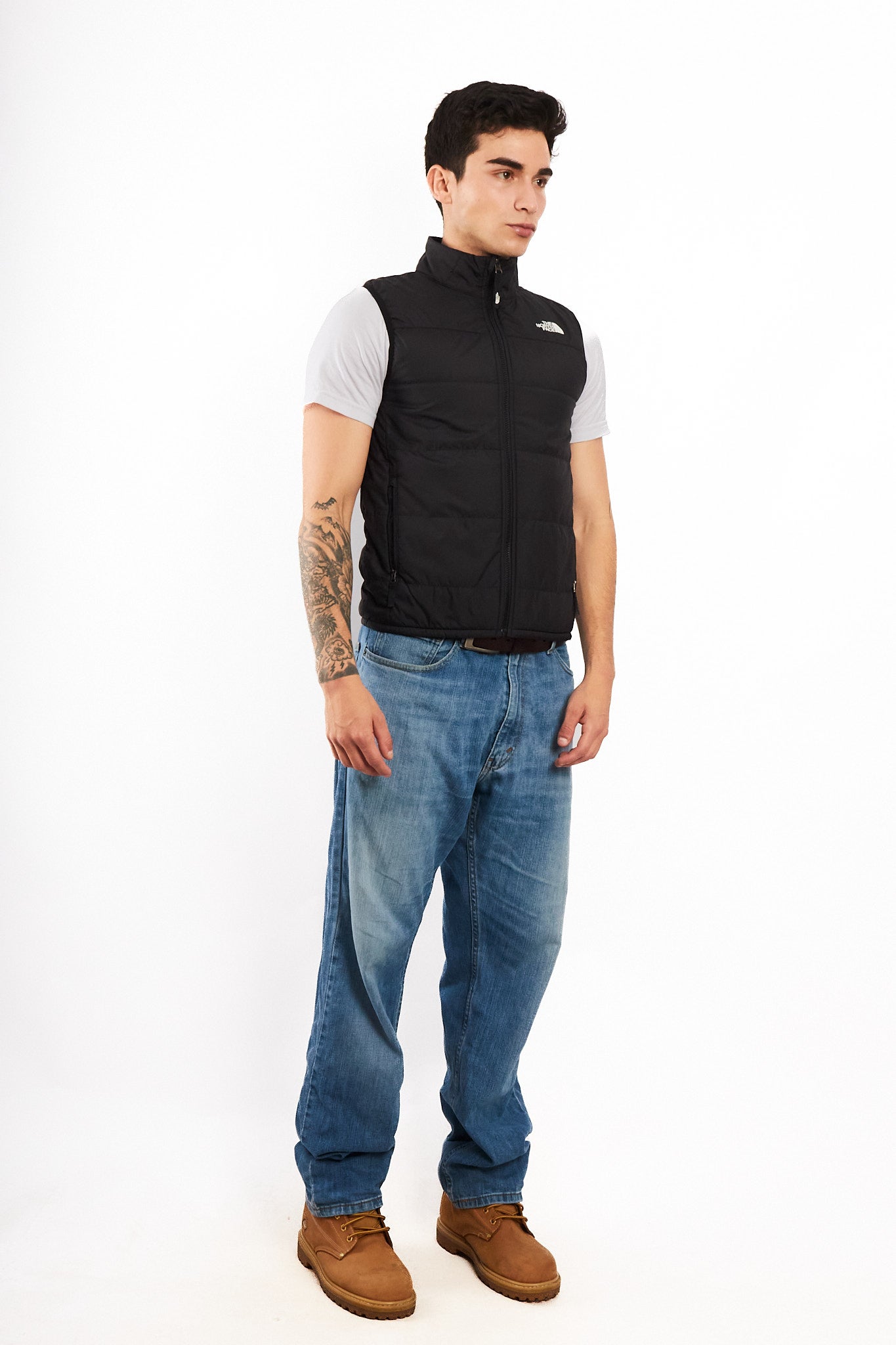 2000 Vintage The North Face Graphite Puffer Vest (S)
