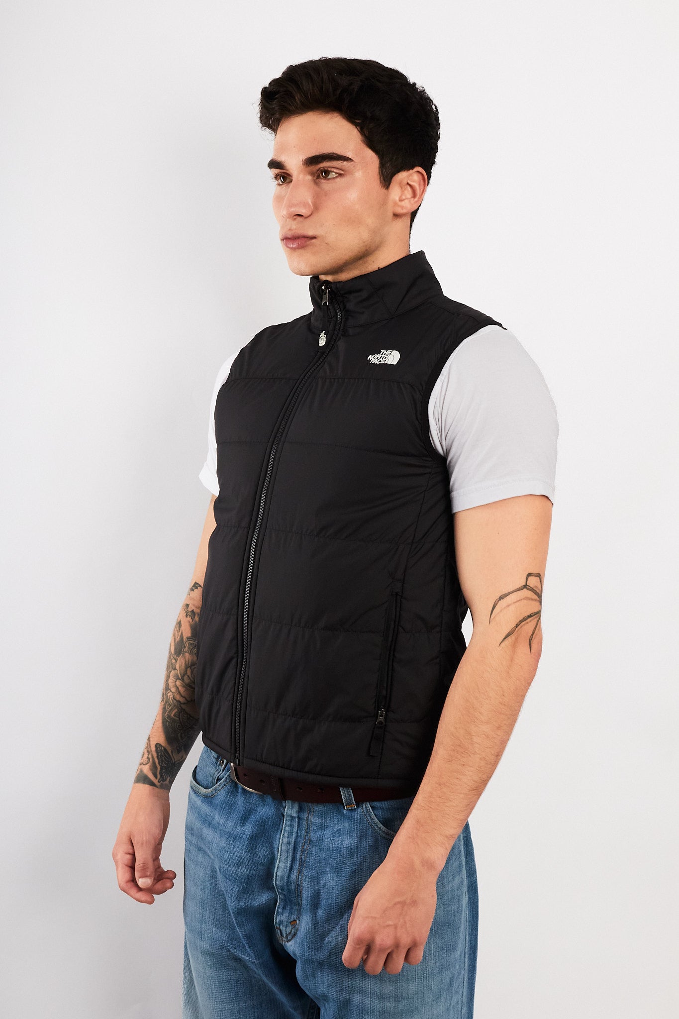 2000 Vintage The North Face Graphite Puffer Vest (S)