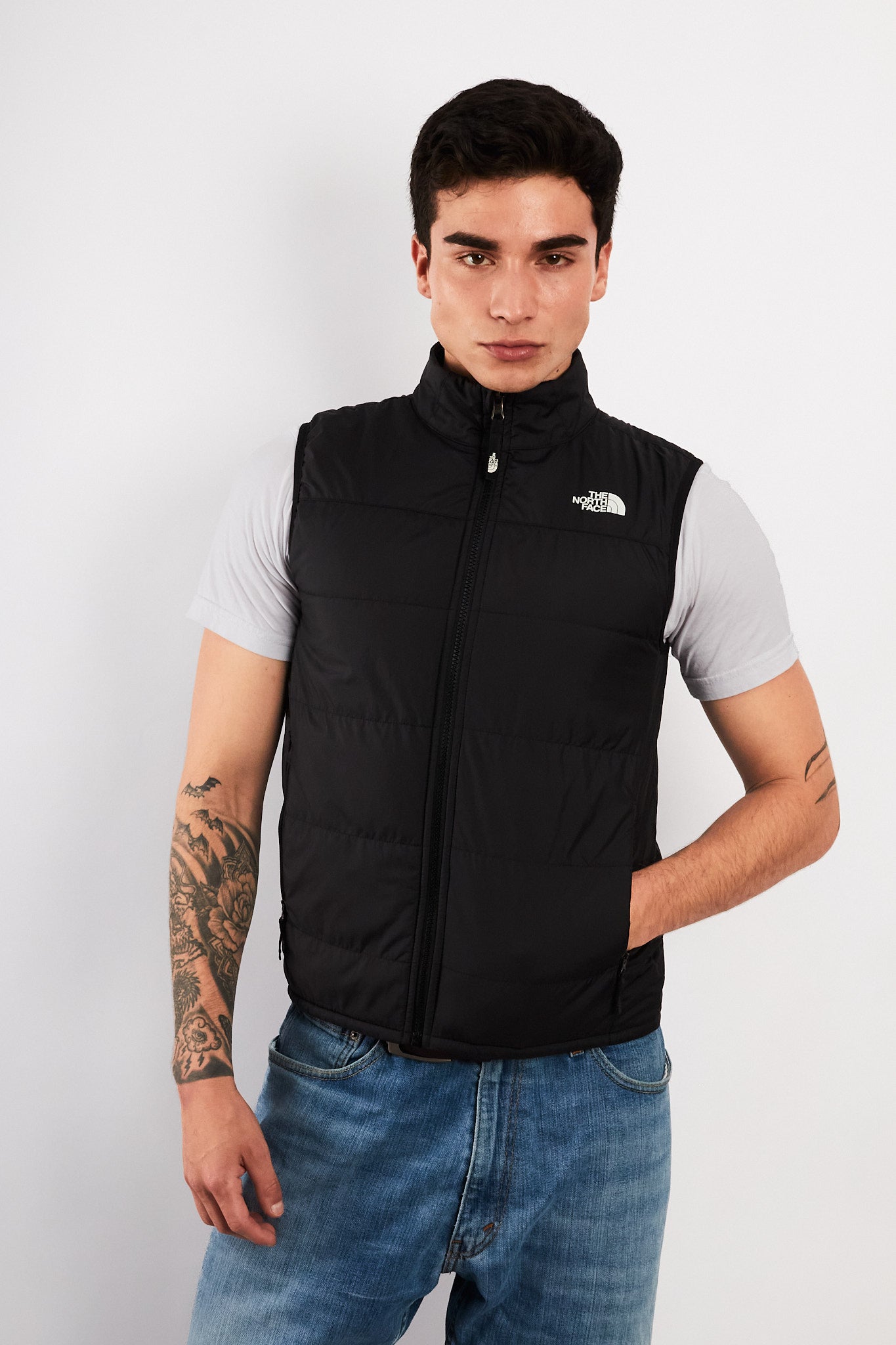 2000 Vintage The North Face Graphite Puffer Vest (S)