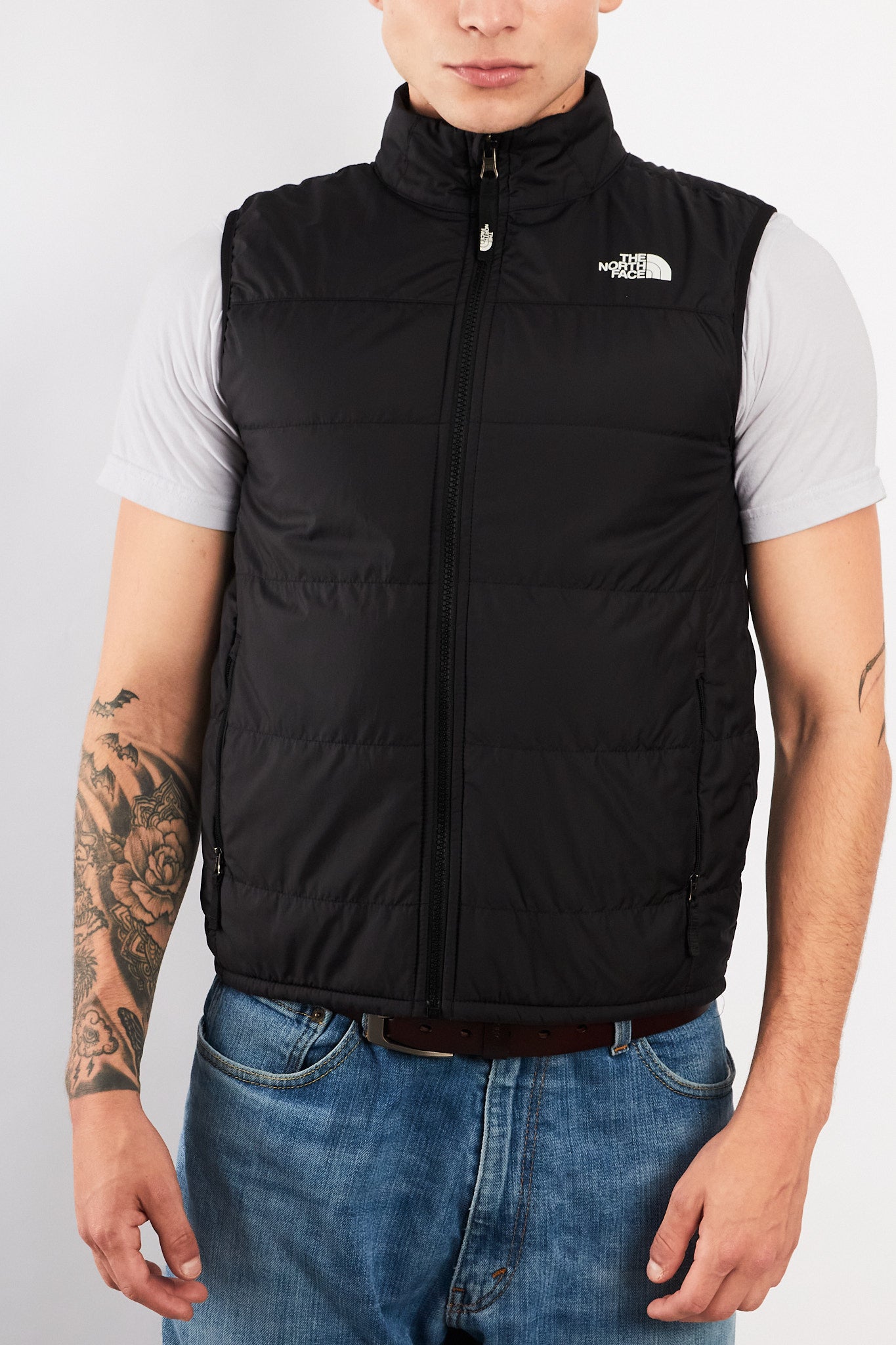 2000 Vintage The North Face Graphite Puffer Vest (S)