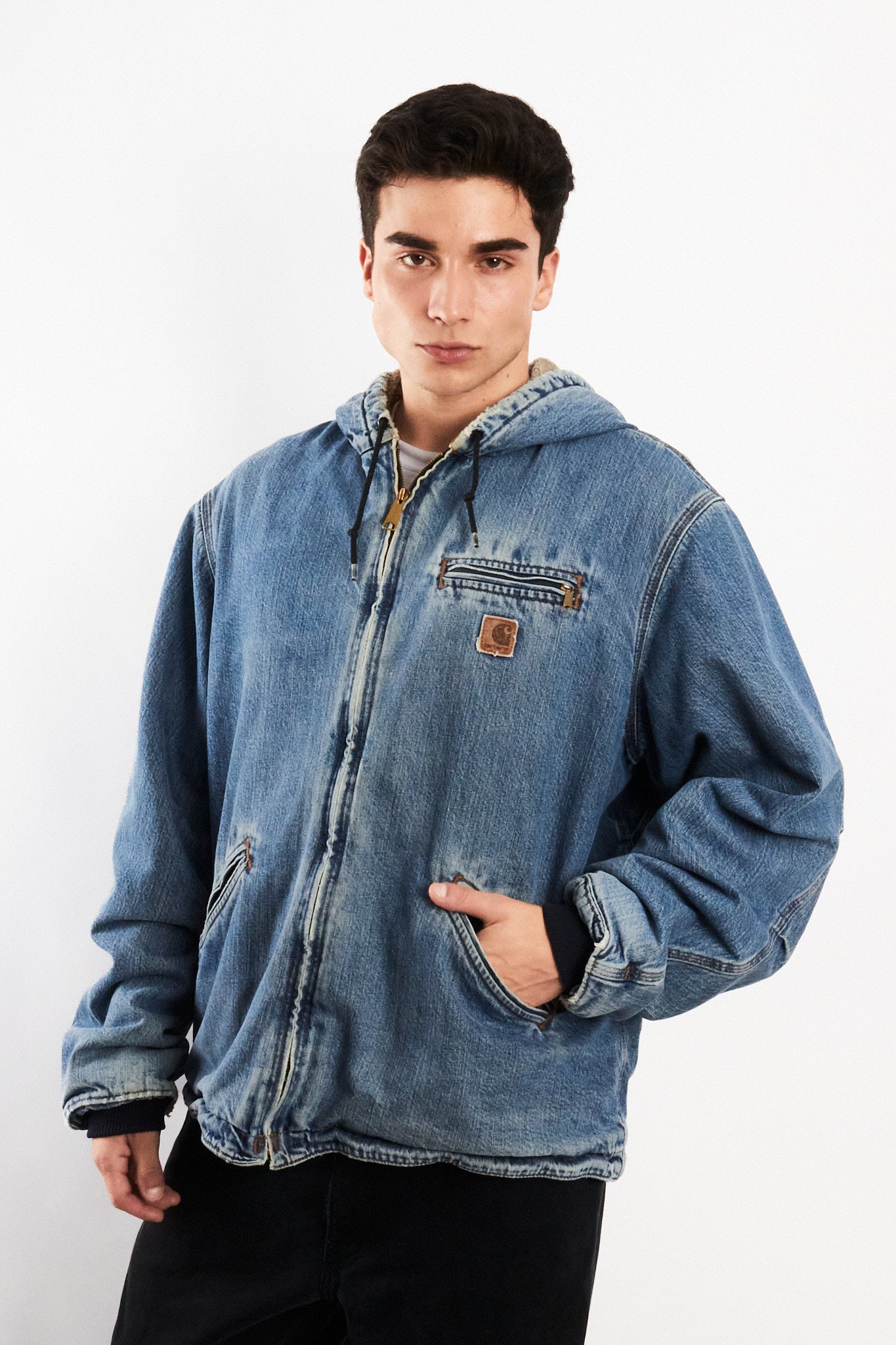 2000 Vintage Carhartt Light Denim Sandstone Sierra Jacket (L)
