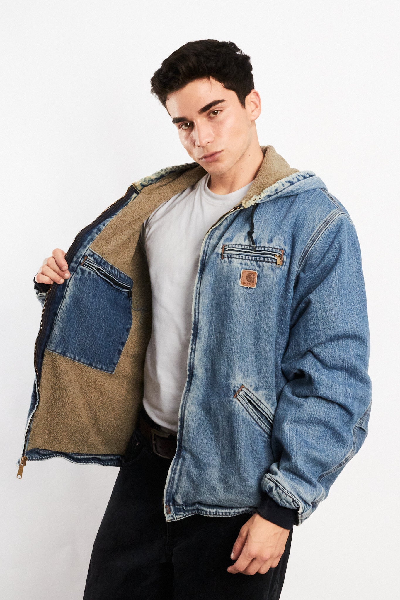 2000 Vintage Carhartt Light Denim Sandstone Sierra Jacket (L)