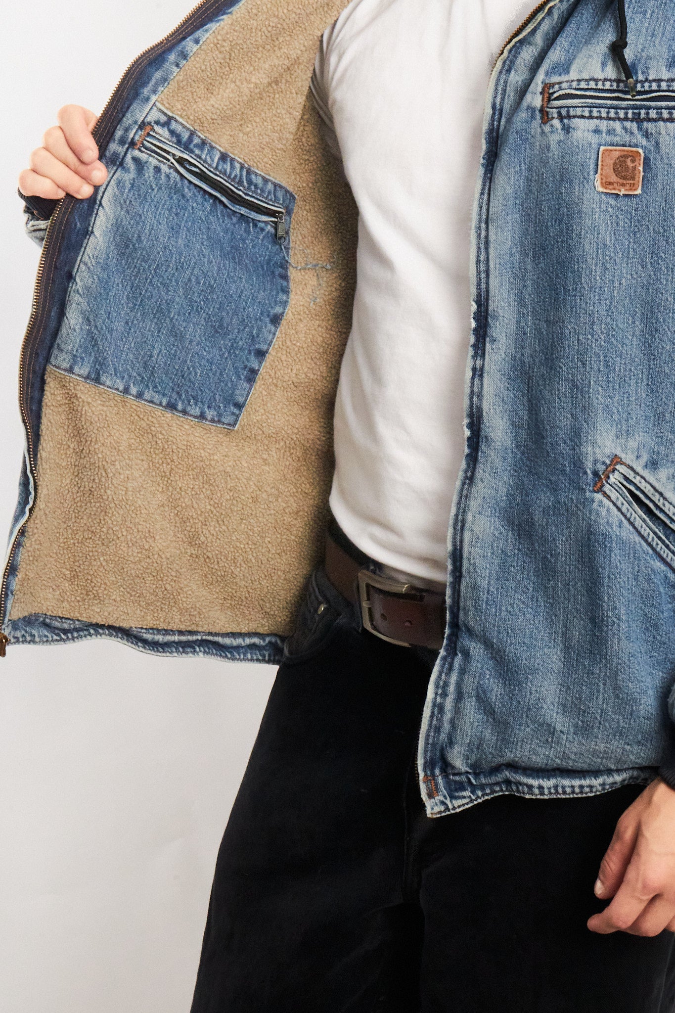 2000 Vintage Carhartt Light Denim Sandstone Sierra Jacket (L)