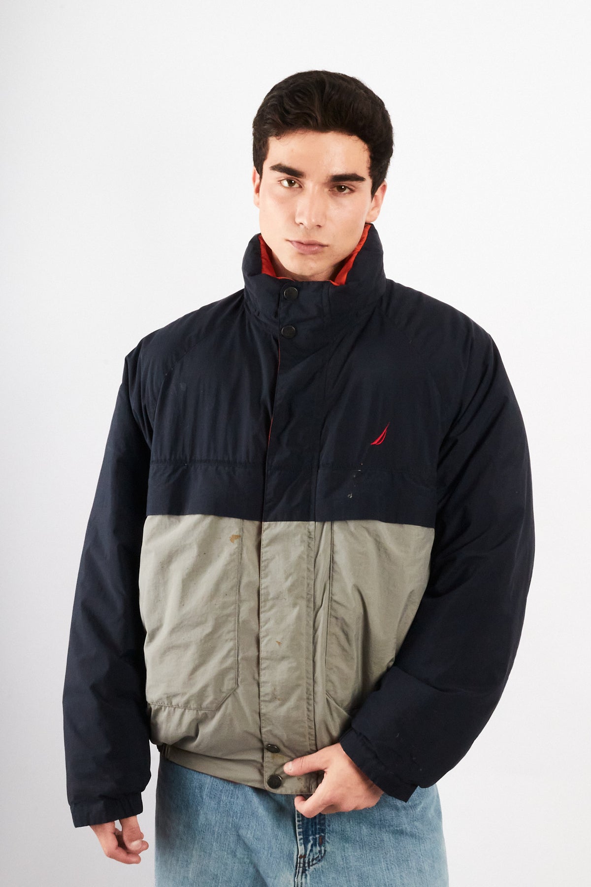 1990 Vintage Nautica Reversible Down Puffer Jacket (L/XL)
