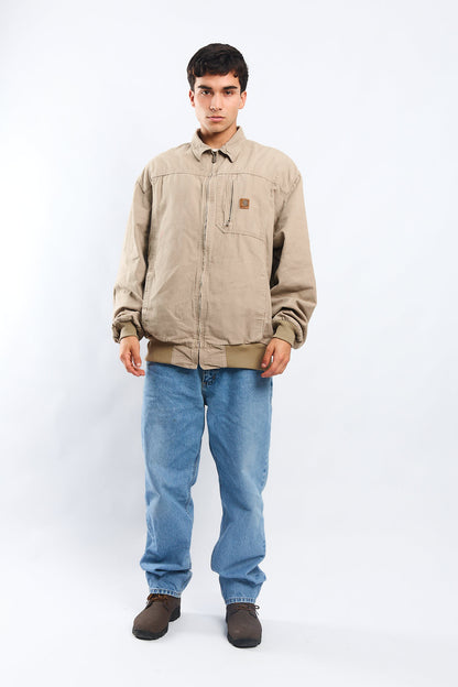 Vintage Carhartt Beige Bomber Jacket (L/XL)