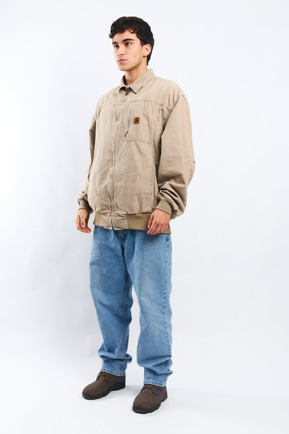 Vintage Carhartt Beige Bomber Jacket (L/XL)