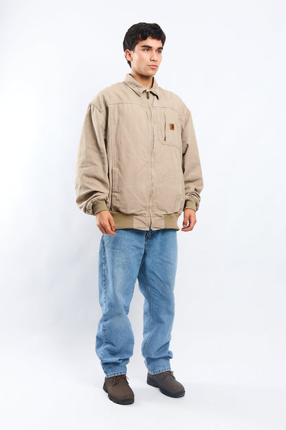 Vintage Carhartt Beige Bomber Jacket (L/XL)
