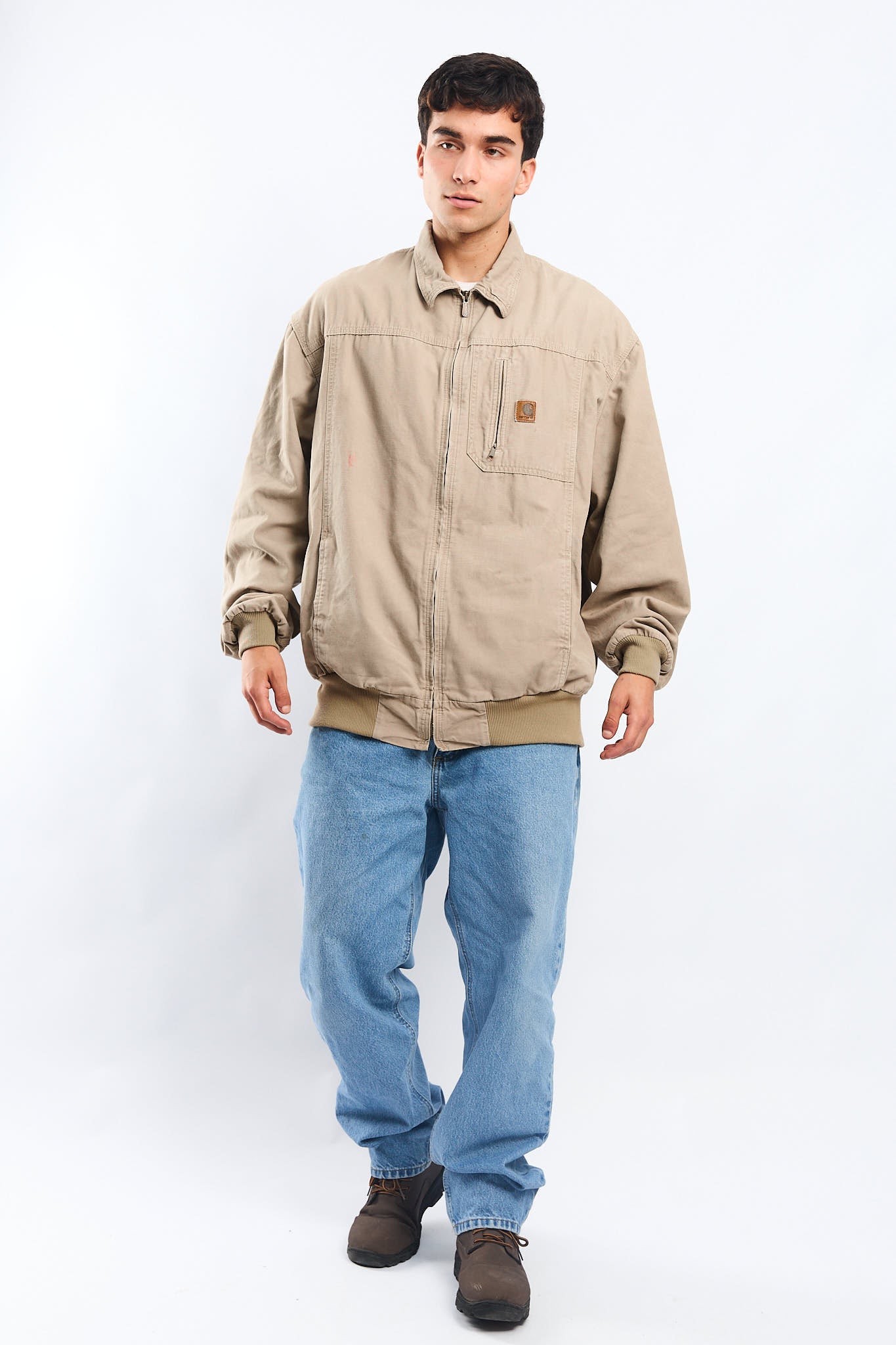 Vintage Carhartt Beige Bomber Jacket (L/XL)