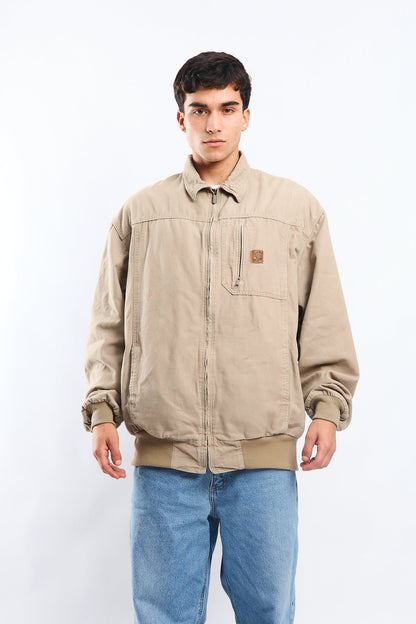 Vintage Carhartt Beige Bomber Jacket (L/XL)