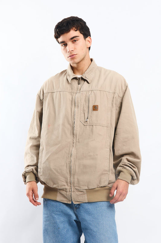 Vintage Carhartt Beige Bomber Jacket (L/XL)