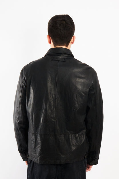 2000 Vintage Nautica Leather Harrington (M)