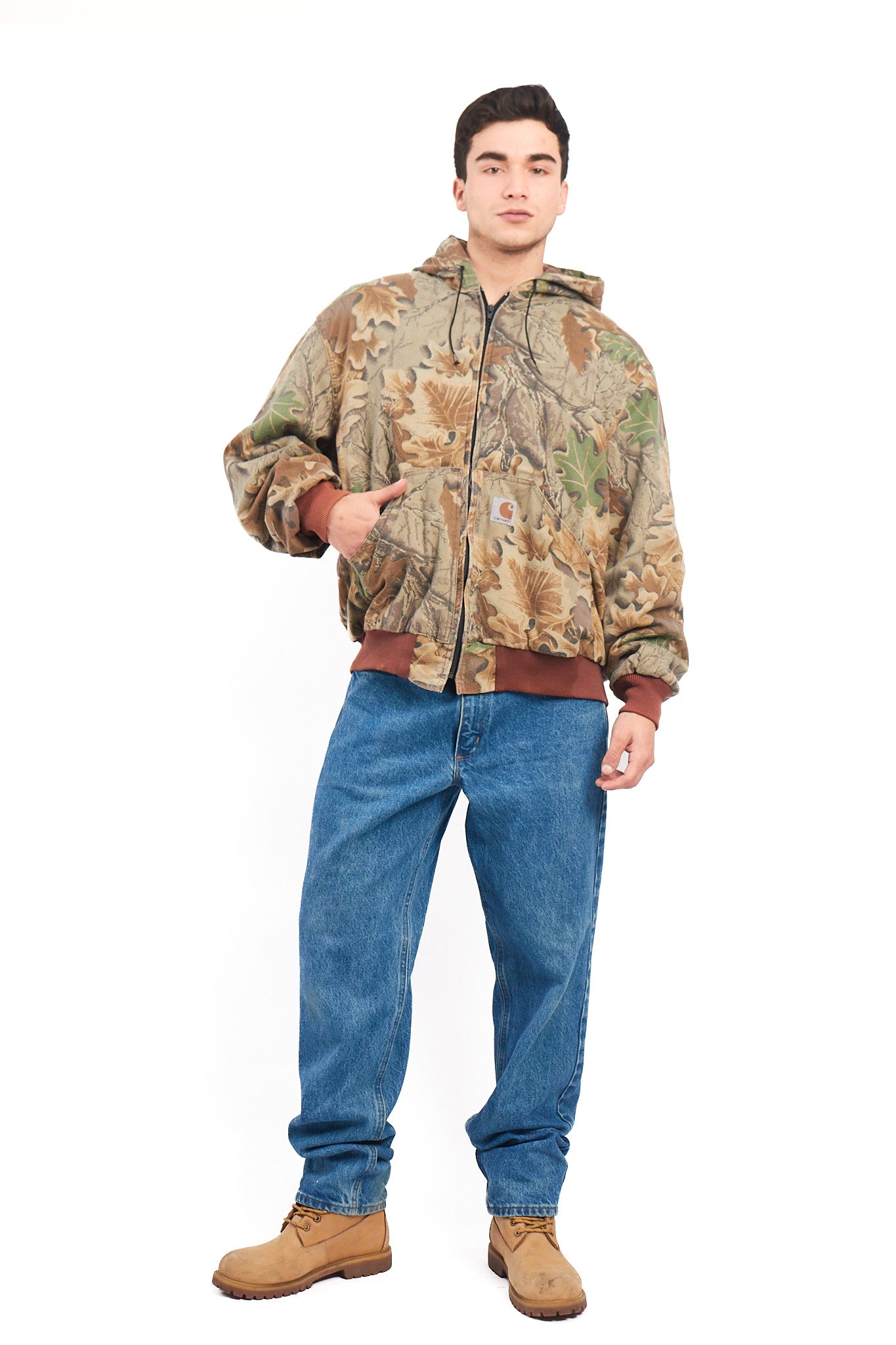 Vintage Carhartt Realtree Camo Lightweight Hooded Jacket (XL)