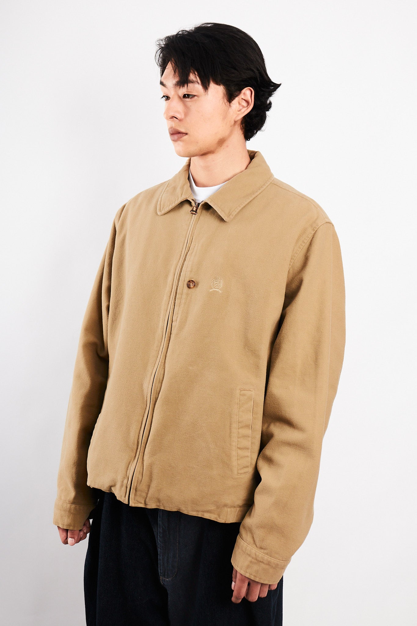 1999 Vintage Tommy Hilfiger Beige Wool Harrington (M/L)