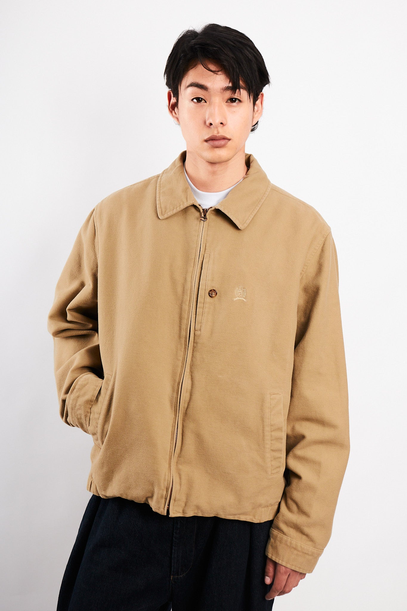 1999 Vintage Tommy Hilfiger Beige Wool Harrington (M/L)