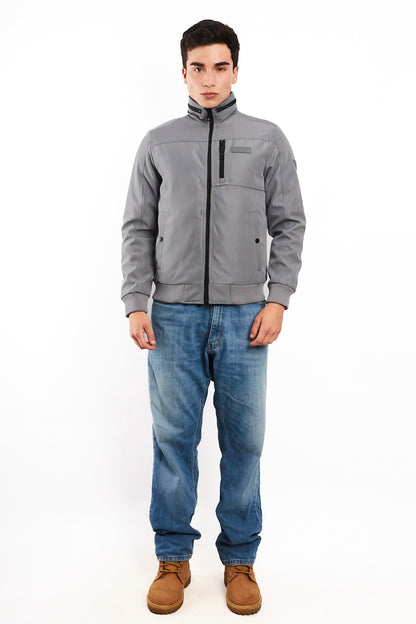 Guess Los Angeles Gray Impermeable Padded Bomber Jacket (S/M)