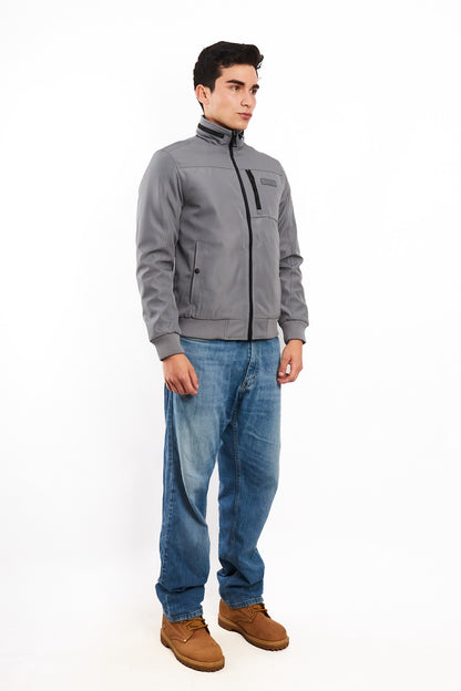 Guess Los Angeles Gray Impermeable Padded Bomber Jacket (S/M)