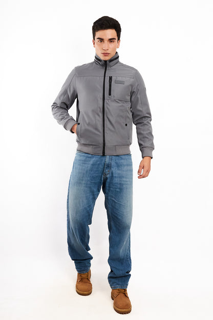 Guess Los Angeles Gray Impermeable Padded Bomber Jacket (S/M)