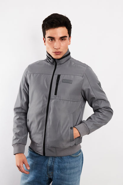 Guess Los Angeles Gray Impermeable Padded Bomber Jacket (S/M)