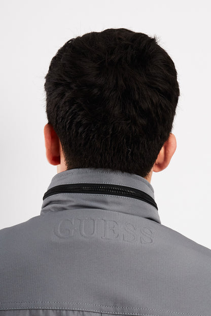 Guess Los Angeles Gray Impermeable Padded Bomber Jacket (S/M)