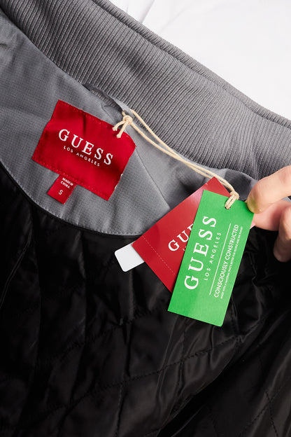 Guess Los Angeles Gray Impermeable Padded Bomber Jacket (S/M)