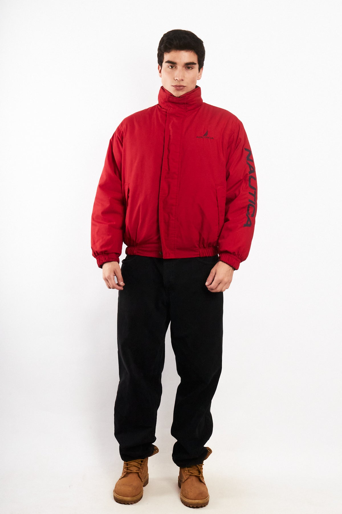 1990 Vintage Nautica Reversible Spellout Red and Blue Jacket (M/L)