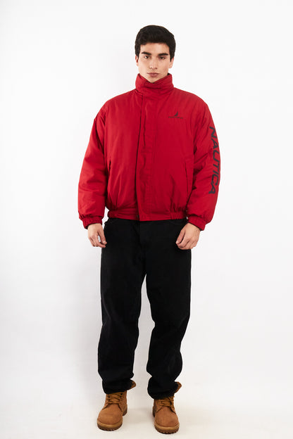 1990 Vintage Nautica Reversible Spellout Red and Blue Jacket (M/L)