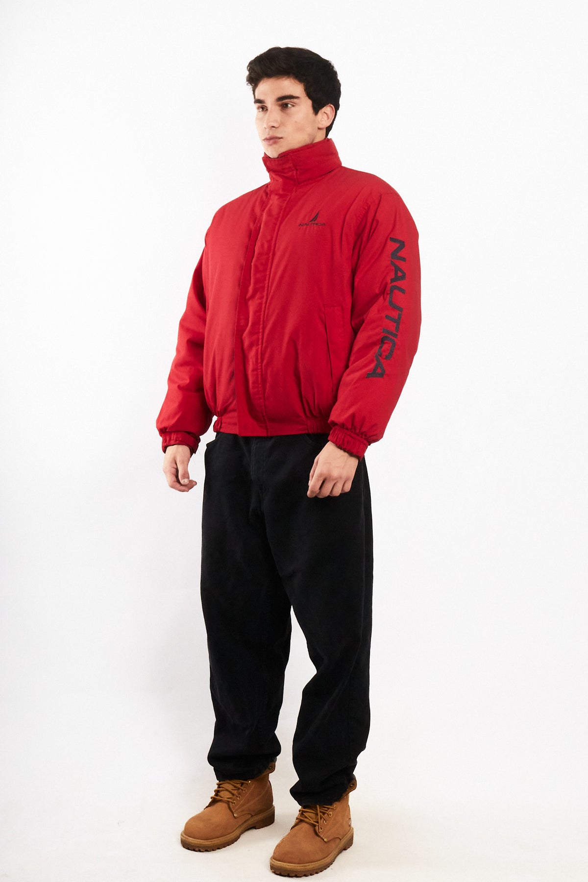 1990 Vintage Nautica Reversible Spellout Red and Blue Jacket (M/L)
