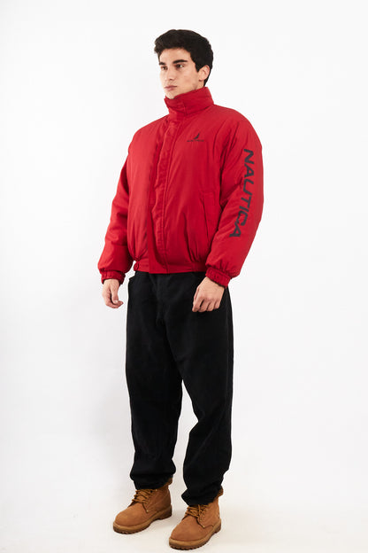 1990 Vintage Nautica Reversible Spellout Red and Blue Jacket (M/L)