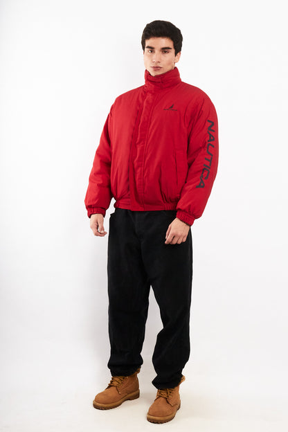 1990 Vintage Nautica Reversible Spellout Red and Blue Jacket (M/L)