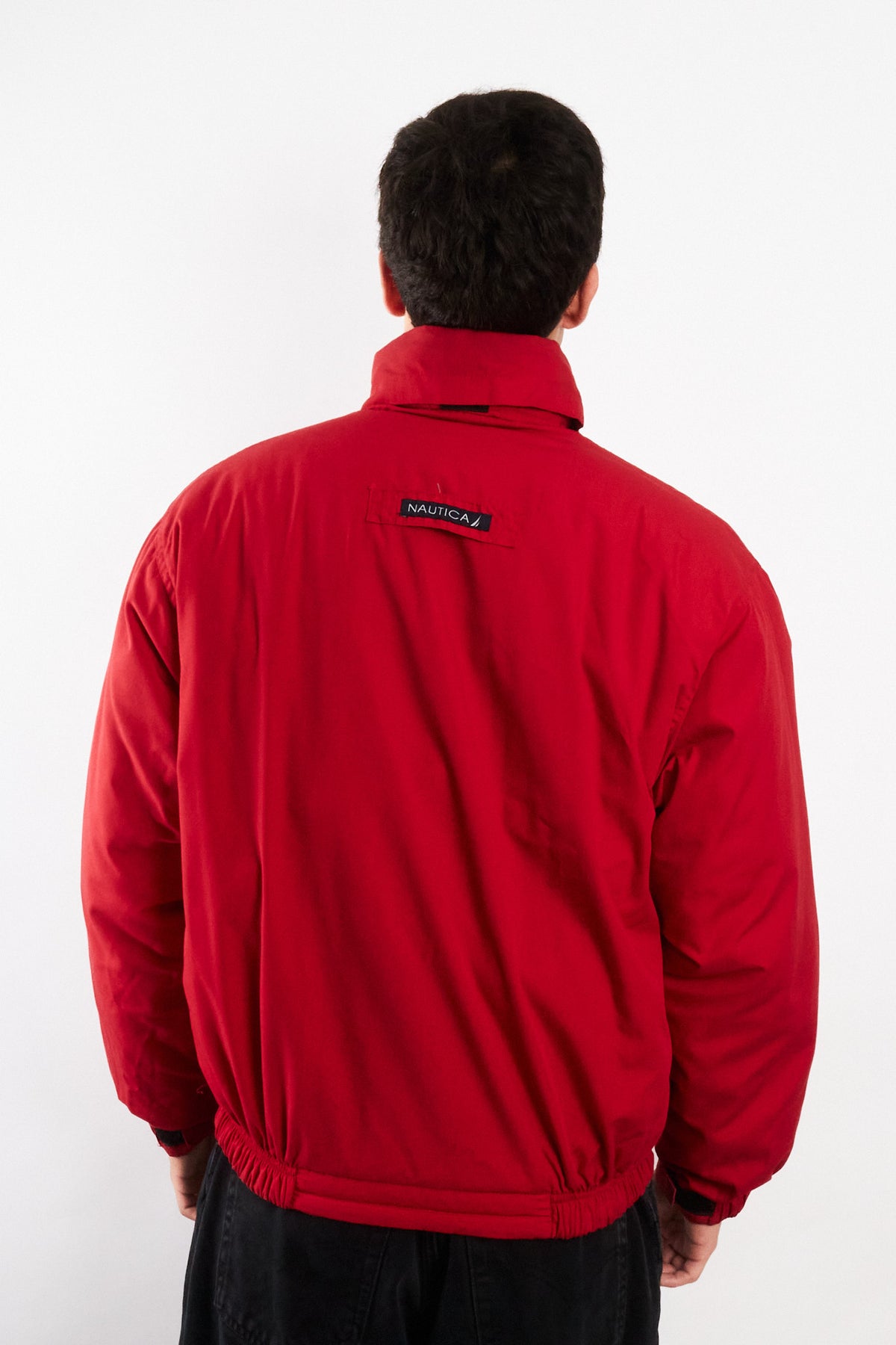 1990 Vintage Nautica Reversible Spellout Red and Blue Jacket (M/L)