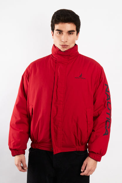 1990 Vintage Nautica Reversible Spellout Red and Blue Jacket (M/L)