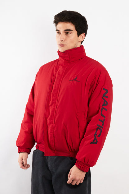 1990 Vintage Nautica Reversible Spellout Red and Blue Jacket (M/L)