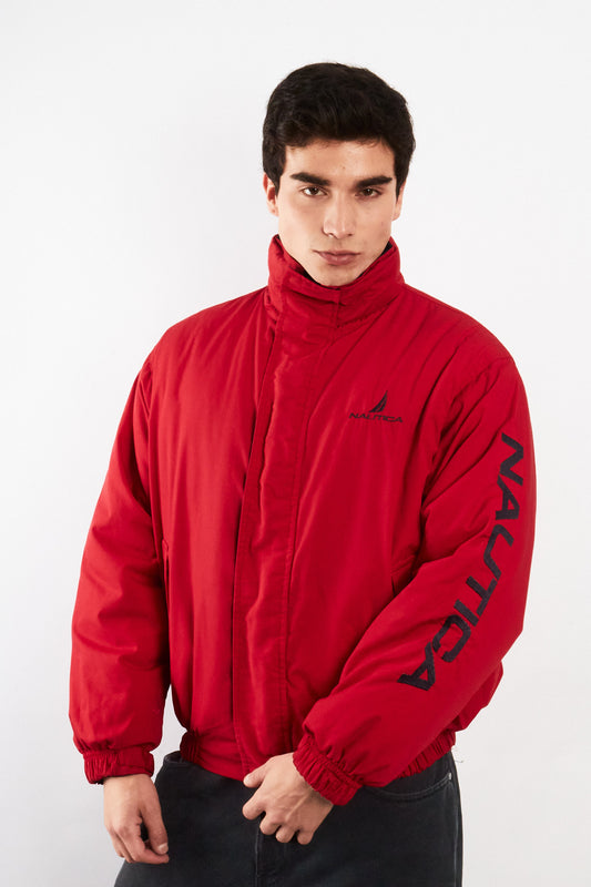 1990 Vintage Nautica Reversible Spellout Red and Blue Jacket (M/L)