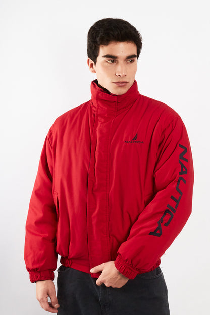 1990 Vintage Nautica Reversible Spellout Red and Blue Jacket (M/L)